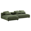 Solace 2-Piece Modular Corduroy Upholstered Sectional Sofa With Chaise - Fern