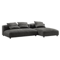 Solace 2-Piece Modular Upholstered Fabric Sectional Sofa With Chaise - Charcoal