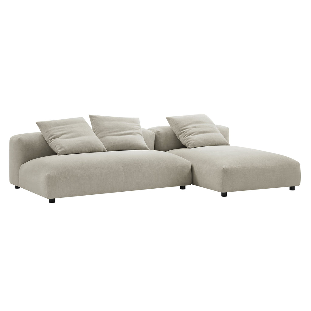 Solace 2-Piece Modular Upholstered Fabric Sectional Sofa With Chaise - Linen