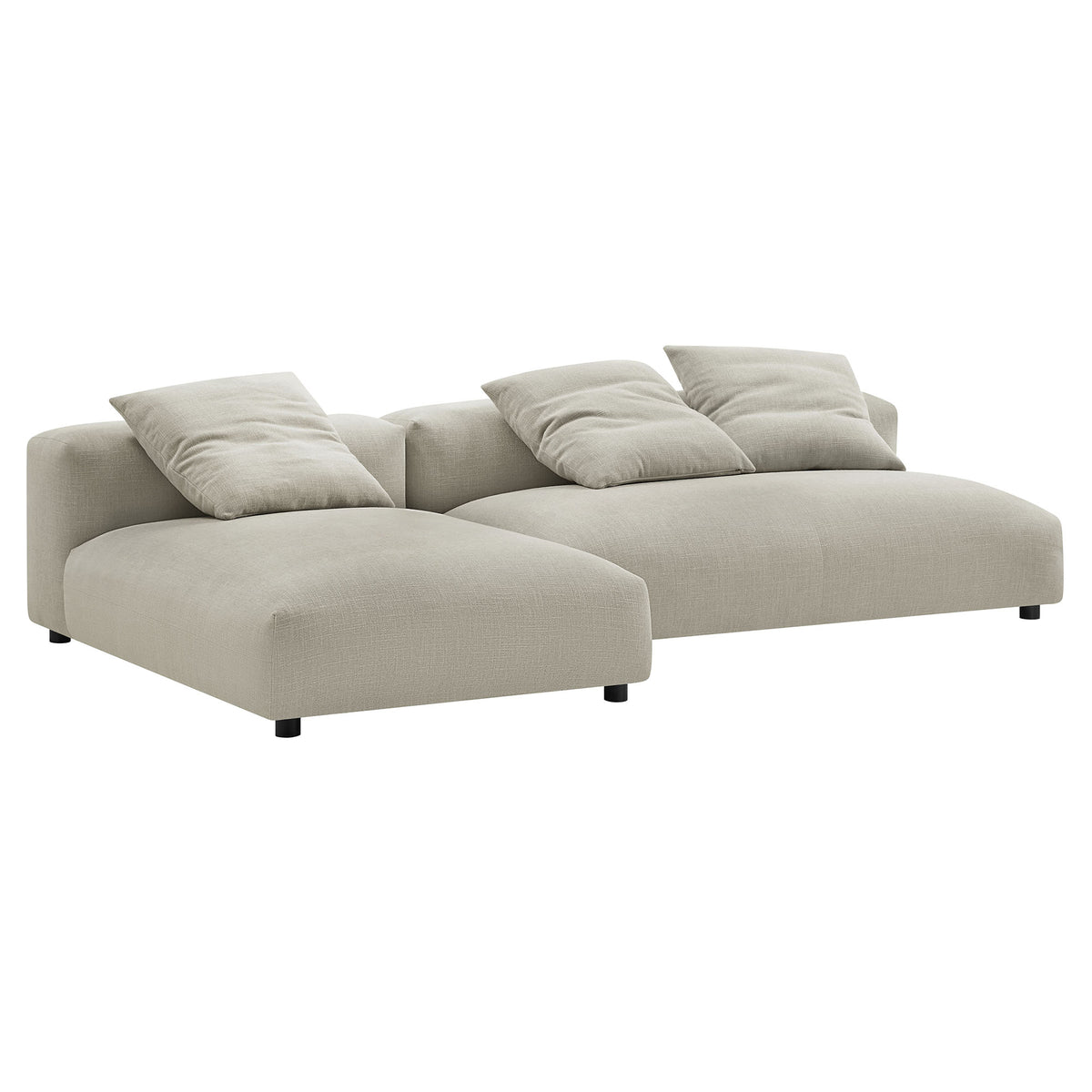 Solace 2-Piece Modular Upholstered Fabric Sectional Sofa With Chaise - Linen