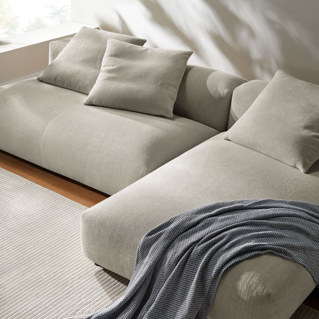 Solace 2-Piece Modular Upholstered Fabric Sectional Sofa With Chaise - Linen