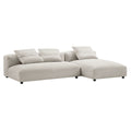 Solace 2-Piece Modular Upholstered Fabric Sectional Sofa With Chaise - Salt