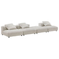 Solace 4-Piece Modular Corduroy Upholstered Sectional Sofa - Almond