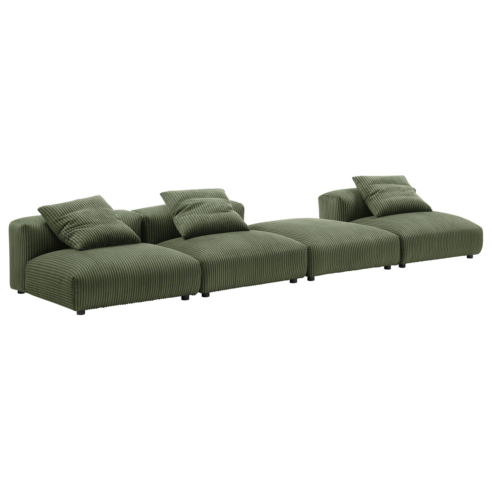 Solace 4-Piece Modular Corduroy Upholstered Sectional Sofa - Fern