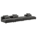 Solace 4-Piece Modular Upholstered Fabric Sectional Sofa - Charcoal