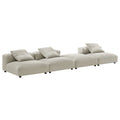 Solace 4-Piece Modular Upholstered Fabric Sectional Sofa - Linen