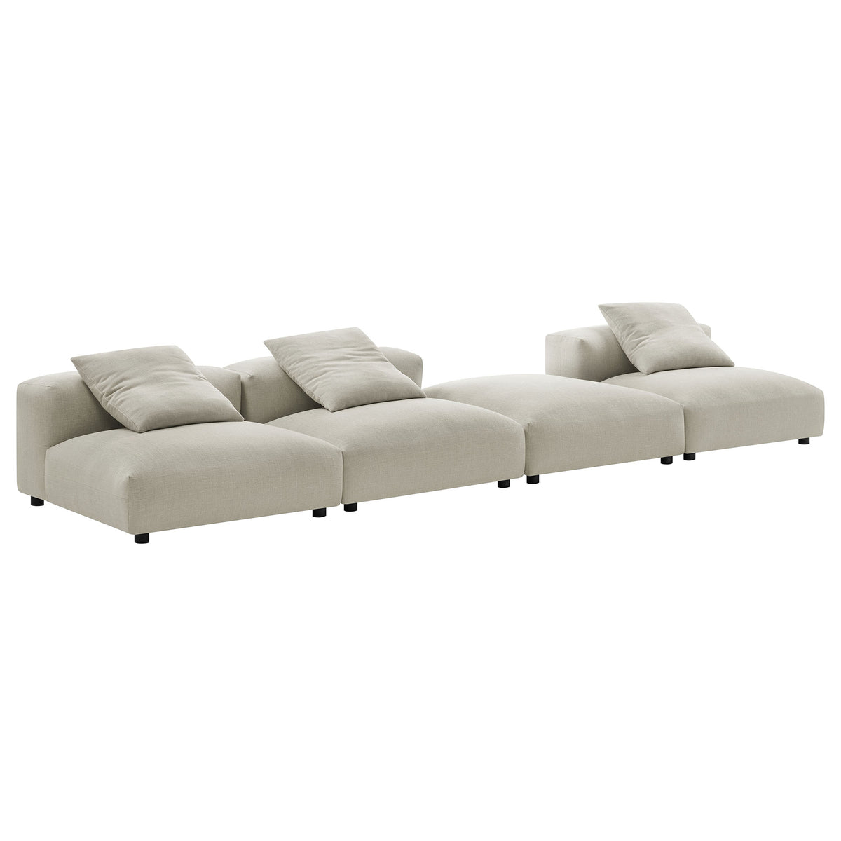 Solace 4-Piece Modular Upholstered Fabric Sectional Sofa - Linen
