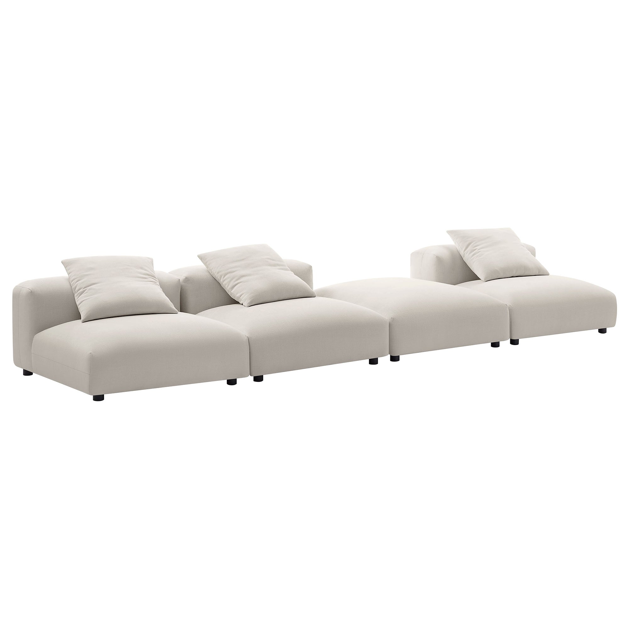 Solace 4-Piece Modular Upholstered Fabric Sectional Sofa - Salt