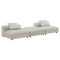 Solace 3-Piece Modular Corduroy Upholstered Sectional Sofa - Almond