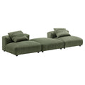 Solace 3-Piece Modular Corduroy Upholstered Sectional Sofa - Fern