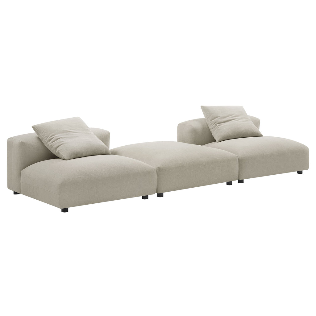 Solace 3-Piece Modular Upholstered Fabric Sectional Sofa - Linen