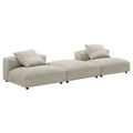 Solace 3-Piece Modular Upholstered Fabric Sectional Sofa - Linen