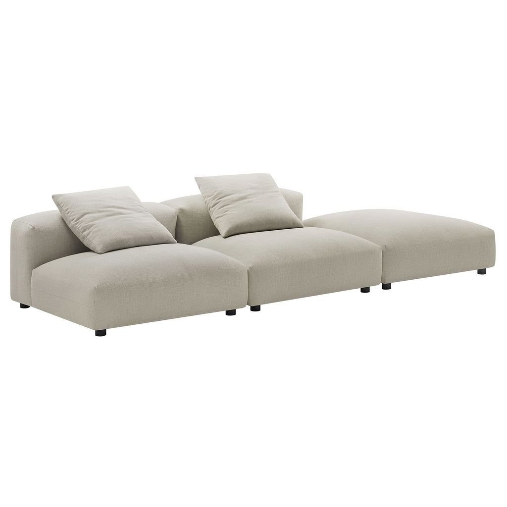 Solace 3-Piece Modular Upholstered Fabric Sectional Sofa - Linen
