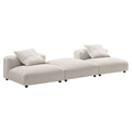 Solace 3-Piece Modular Upholstered Fabric Sectional Sofa - Salt