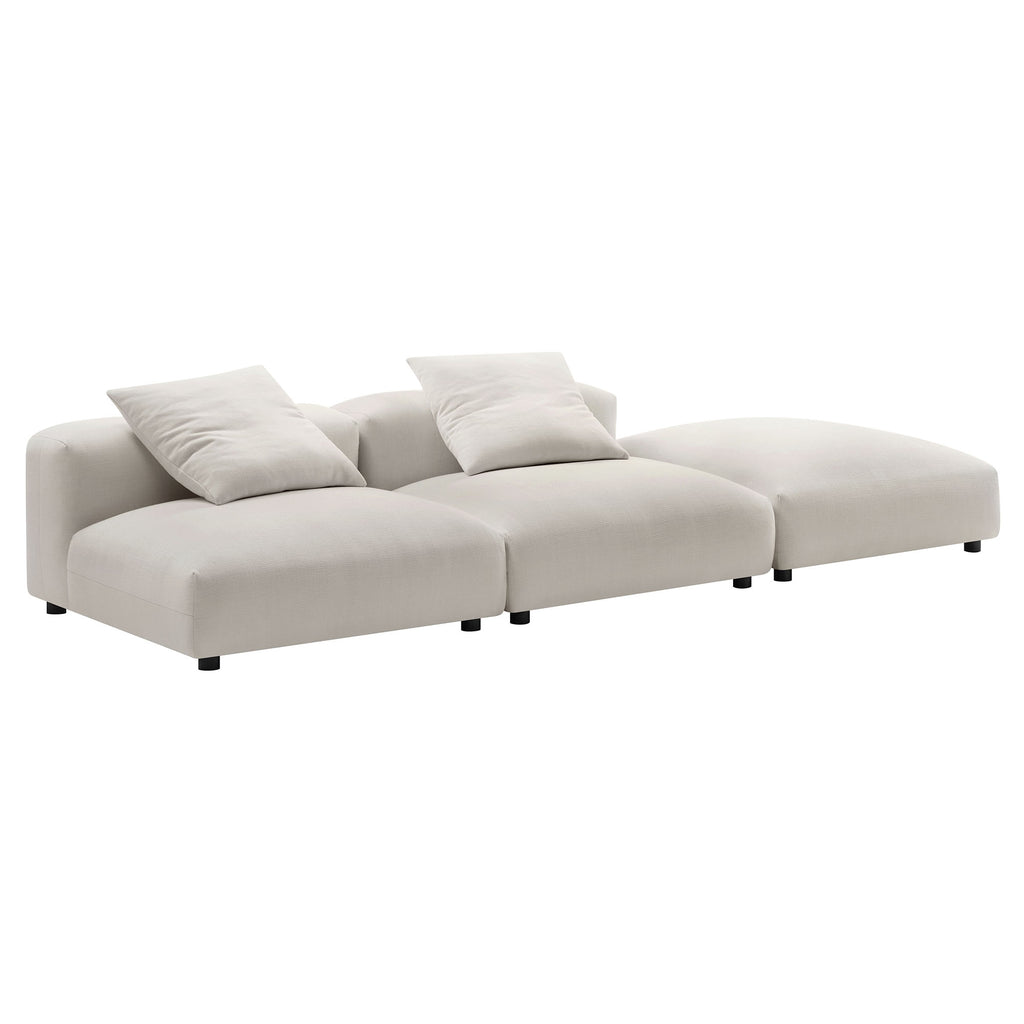 Solace 3-Piece Modular Upholstered Fabric Sectional Sofa - Salt
