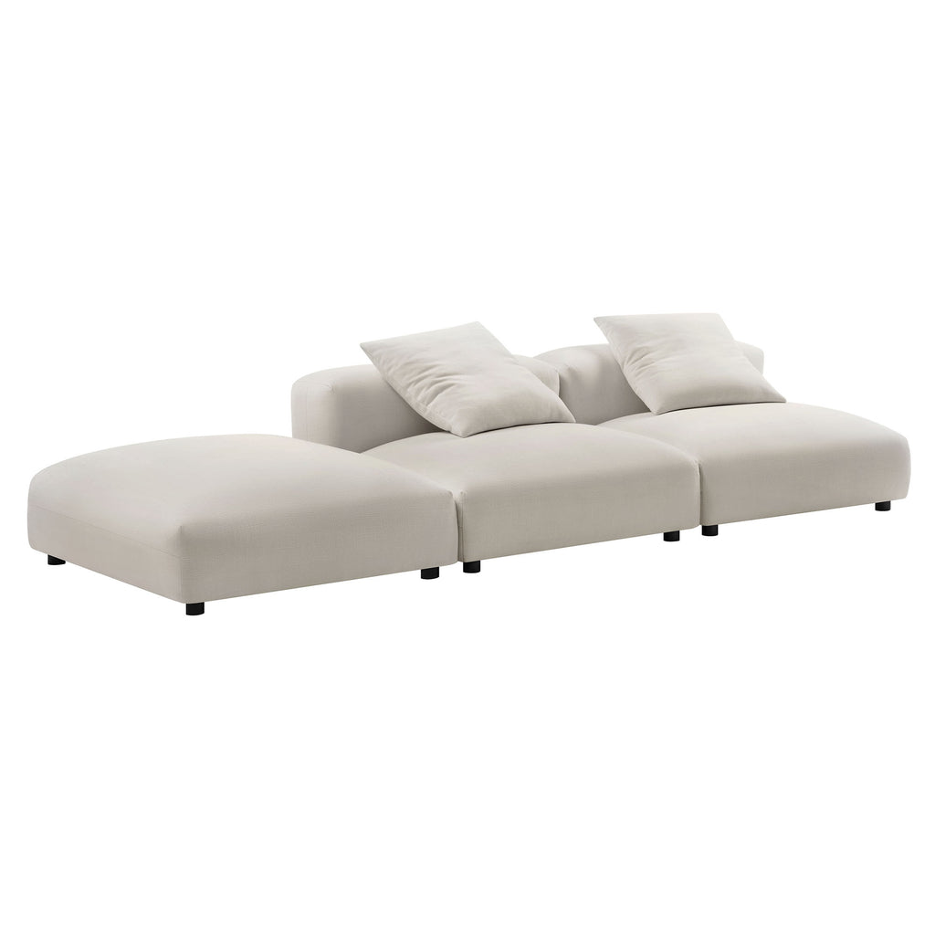 Solace 3-Piece Modular Upholstered Fabric Sectional Sofa - Salt