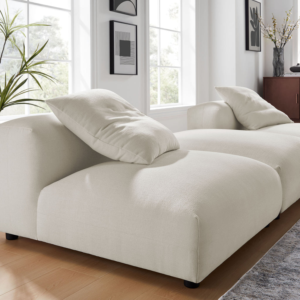 Solace 3-Piece Modular Upholstered Fabric Sectional Sofa - Salt