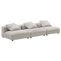 Solace 3-Piece Modular Corduroy Upholstered Sofa - Almond