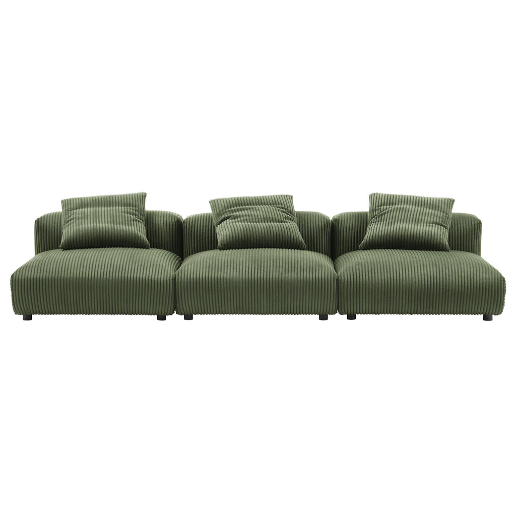 Solace 3-Piece Modular Corduroy Upholstered Sofa - Fern