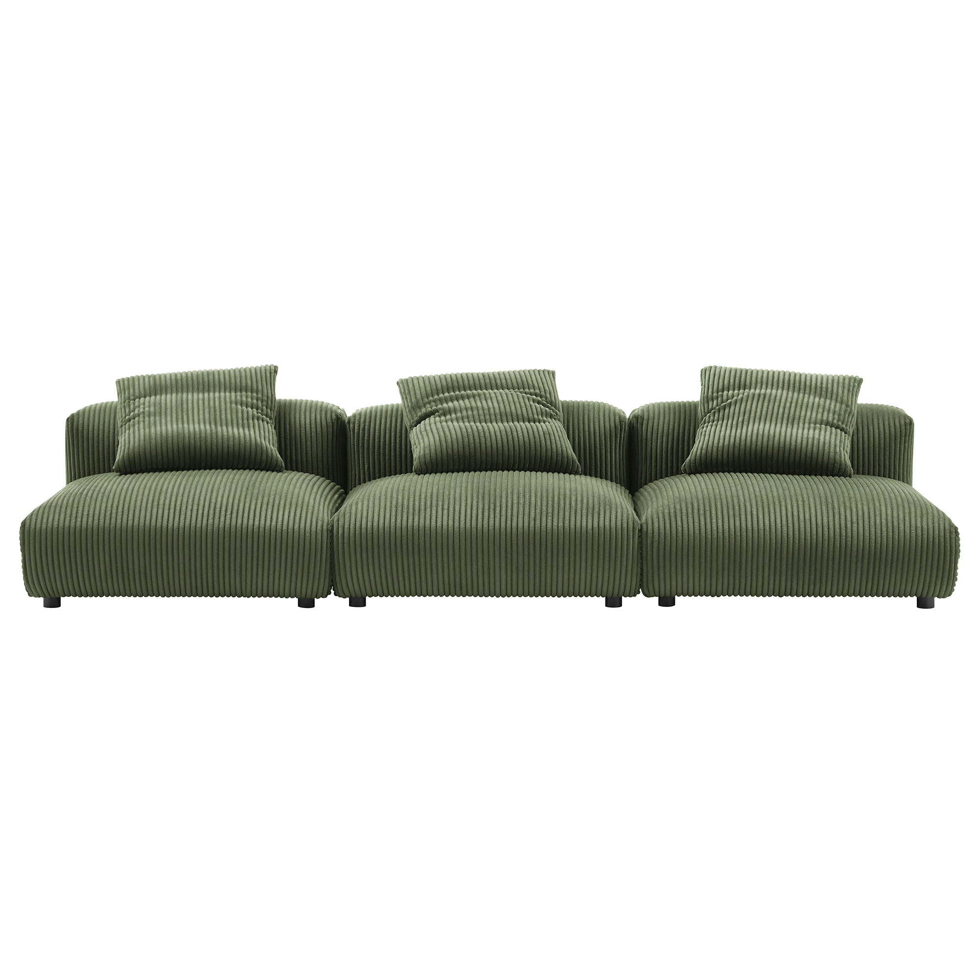 Solace 3-Piece Modular Corduroy Upholstered Sofa - Fern