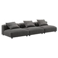 Solace 3-Piece Modular Upholstered Fabric Sofa - Charcoal