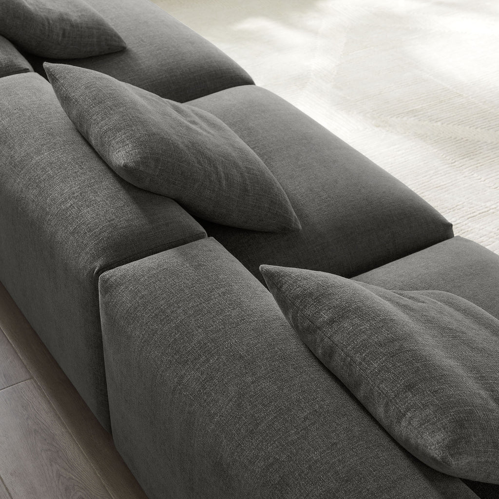 Solace 3-Piece Modular Upholstered Fabric Sofa - Charcoal