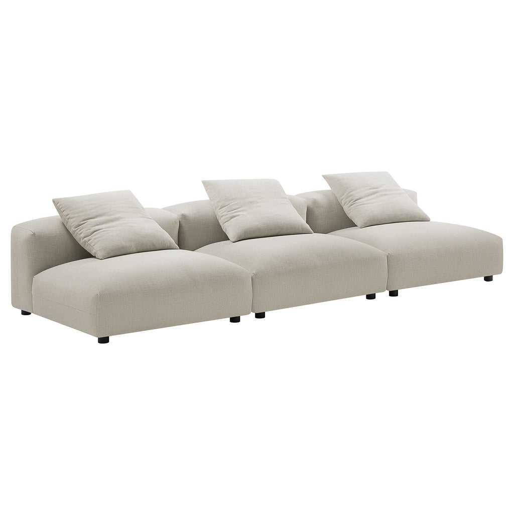Solace 3-Piece Modular Upholstered Fabric Sofa - Linen