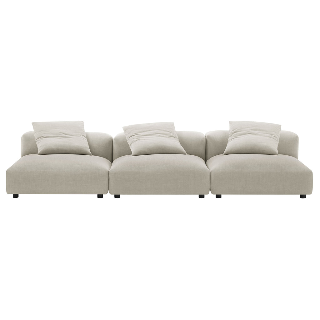 Solace 3-Piece Modular Upholstered Fabric Sofa - Linen