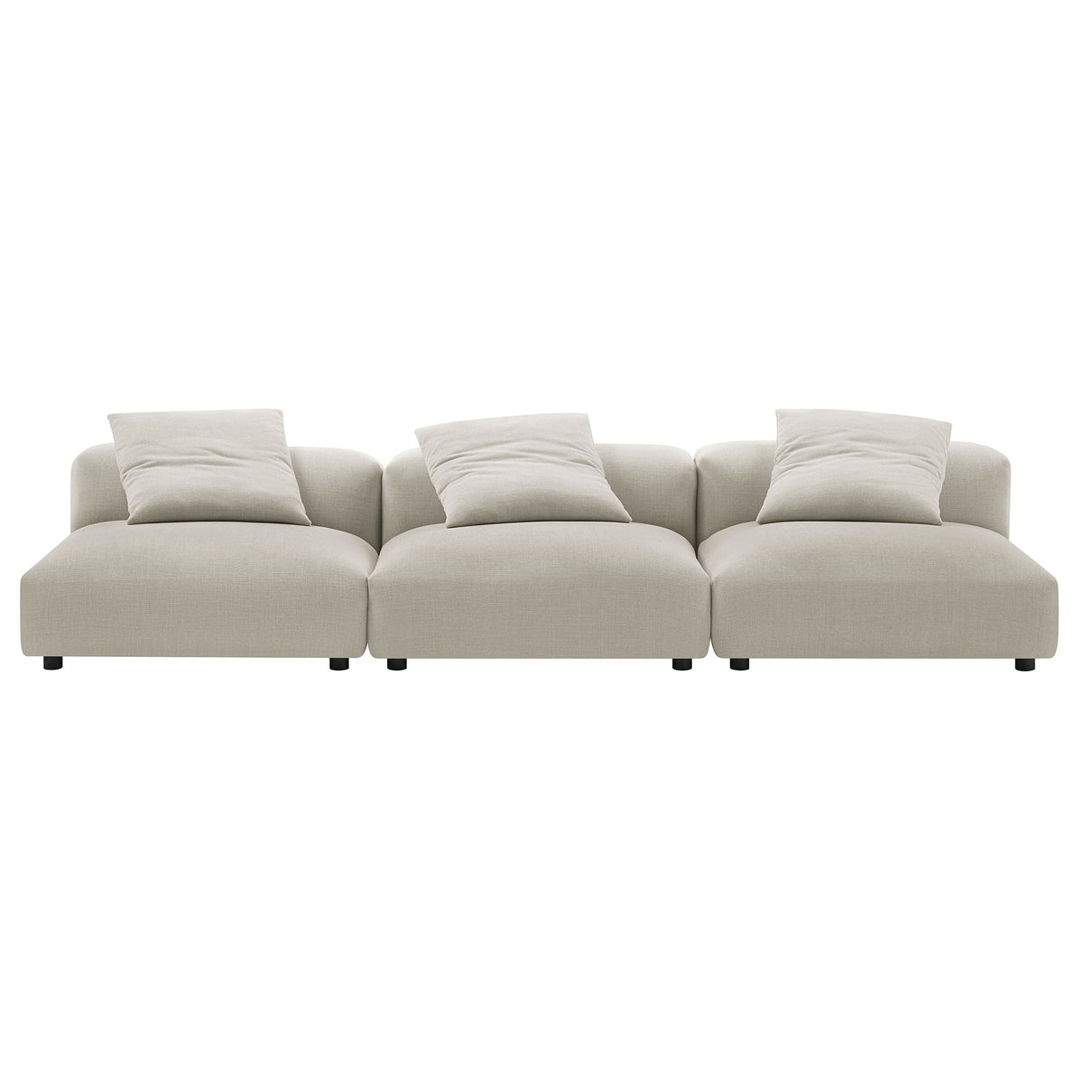 Solace 3-Piece Modular Upholstered Fabric Sofa - Linen