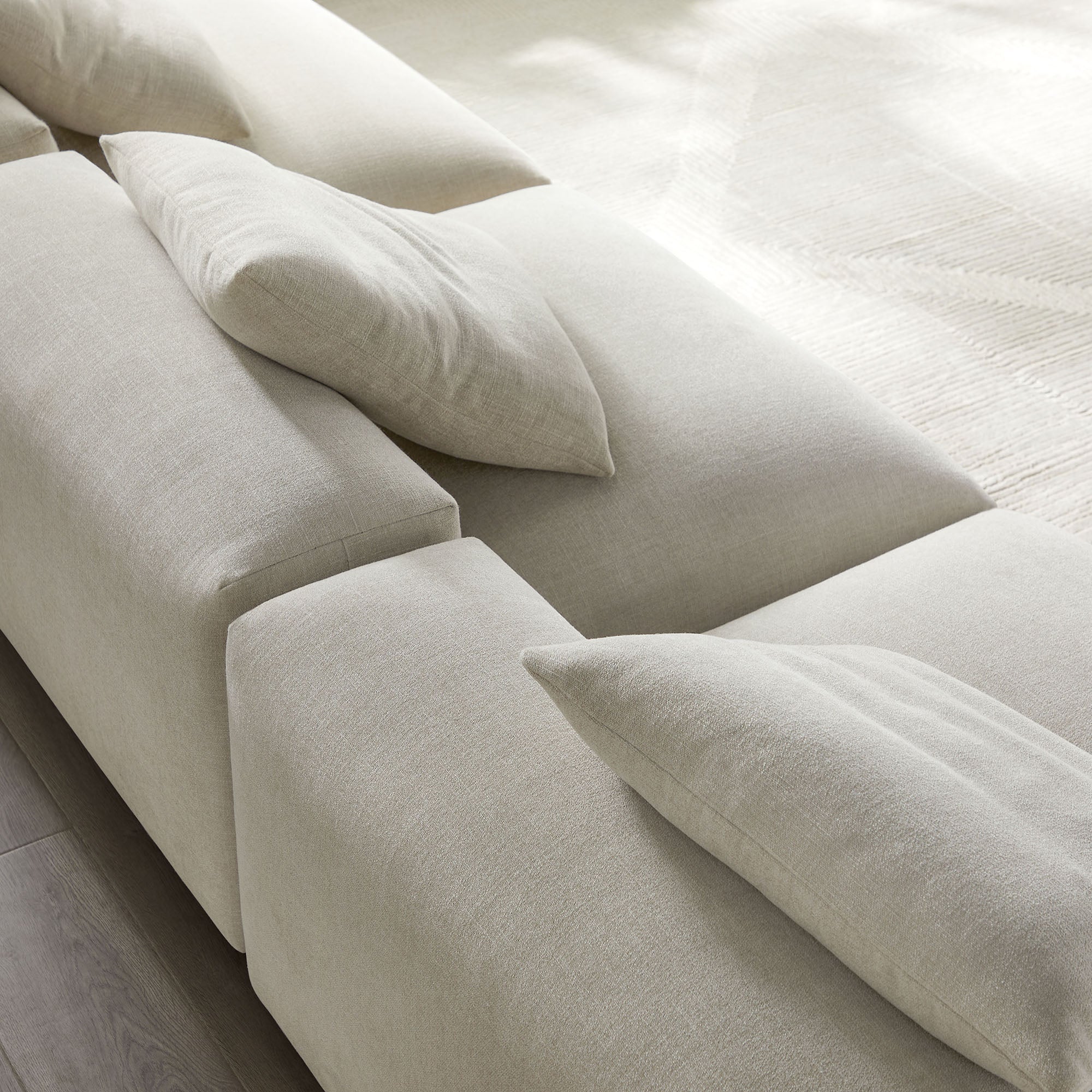 Solace 3-Piece Modular Upholstered Fabric Sofa - Linen