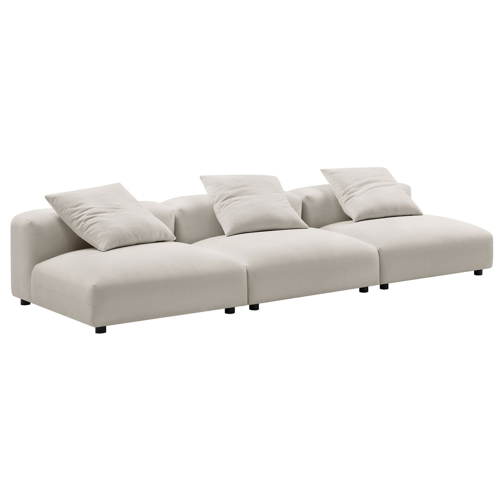 Solace 3-Piece Modular Upholstered Fabric Sofa - Salt