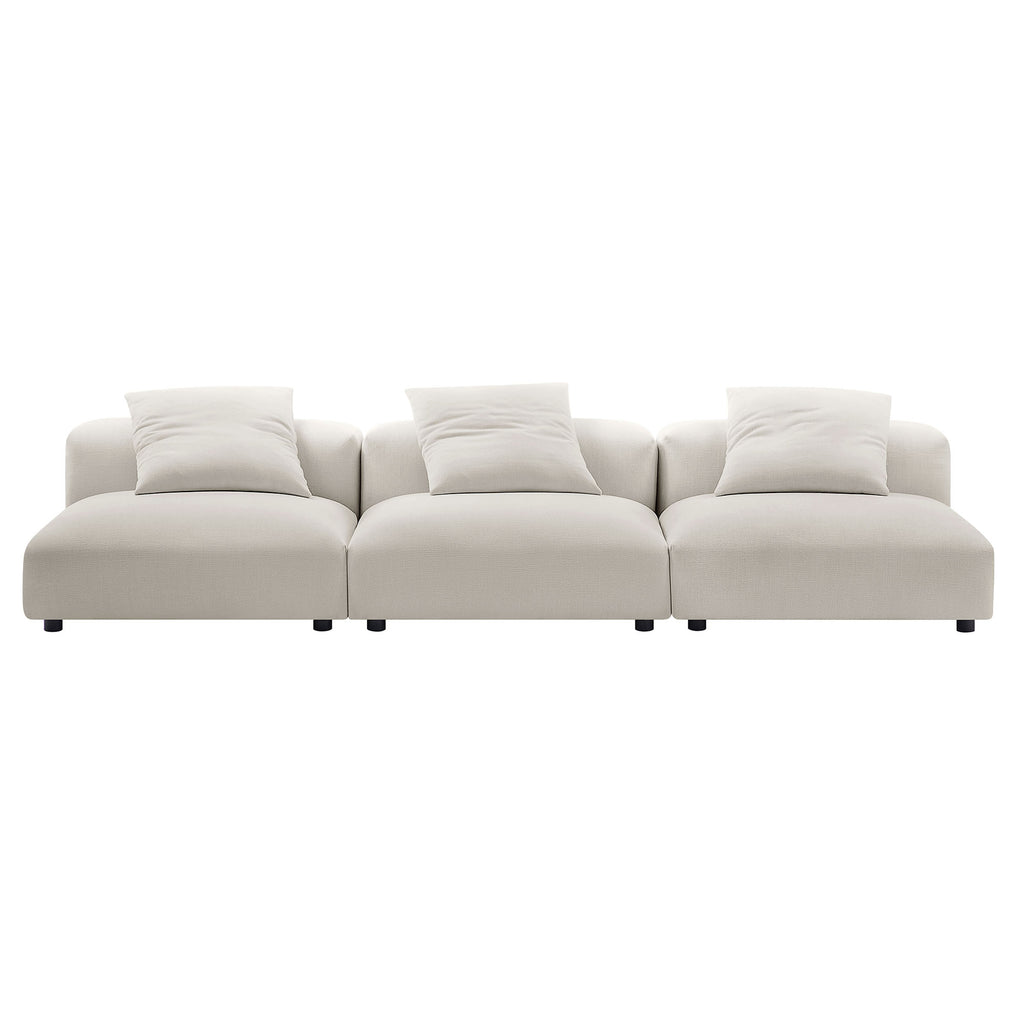 Solace 3-Piece Modular Upholstered Fabric Sofa - Salt