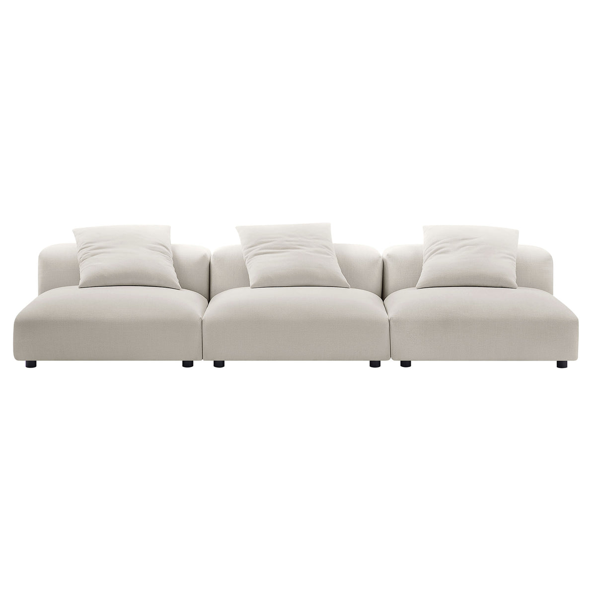 Solace 3-Piece Modular Upholstered Fabric Sofa - Salt