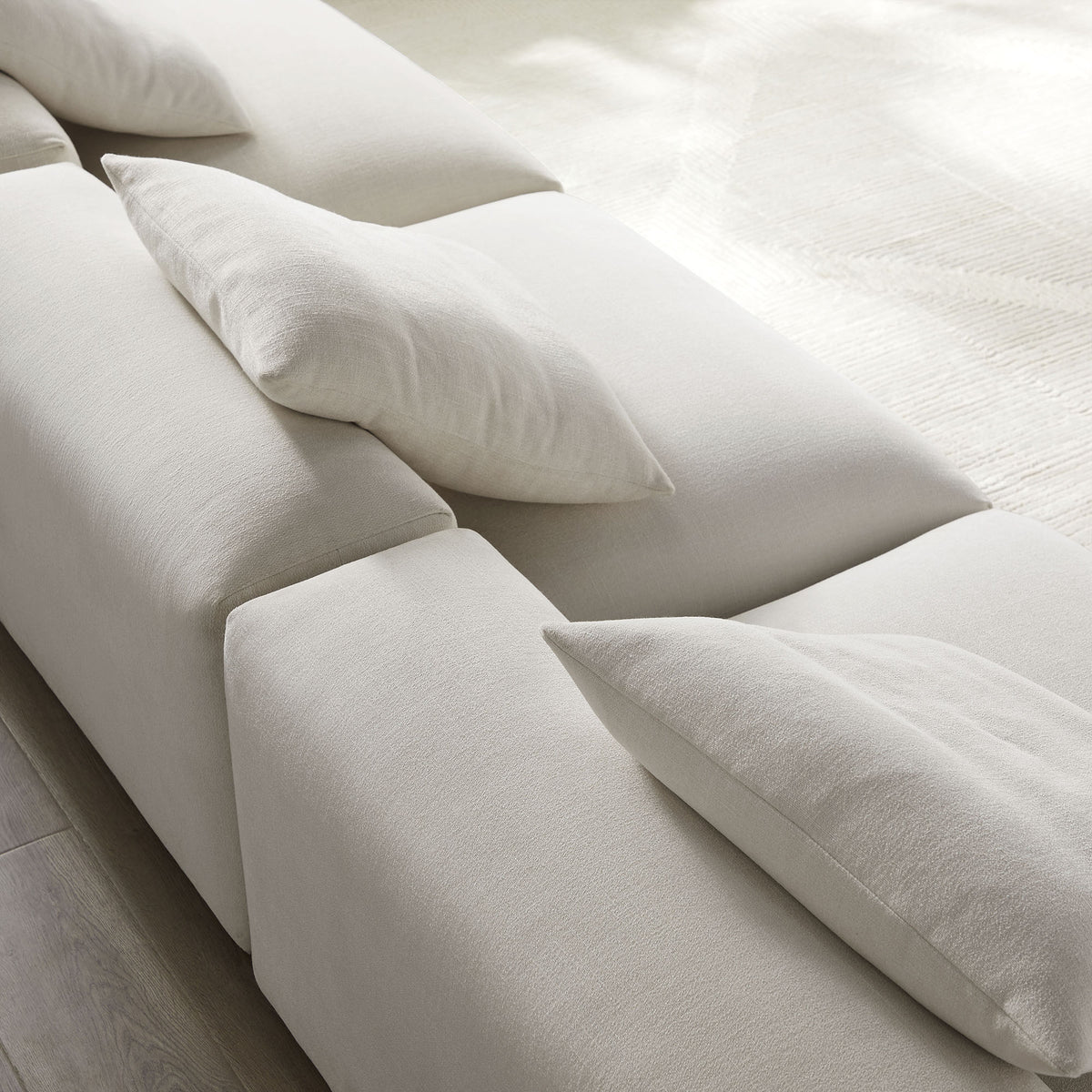 Solace 3-Piece Modular Upholstered Fabric Sofa - Salt