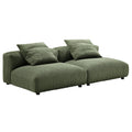 Solace 2-Piece Modular Corduroy Upholstered Sofa - Fern