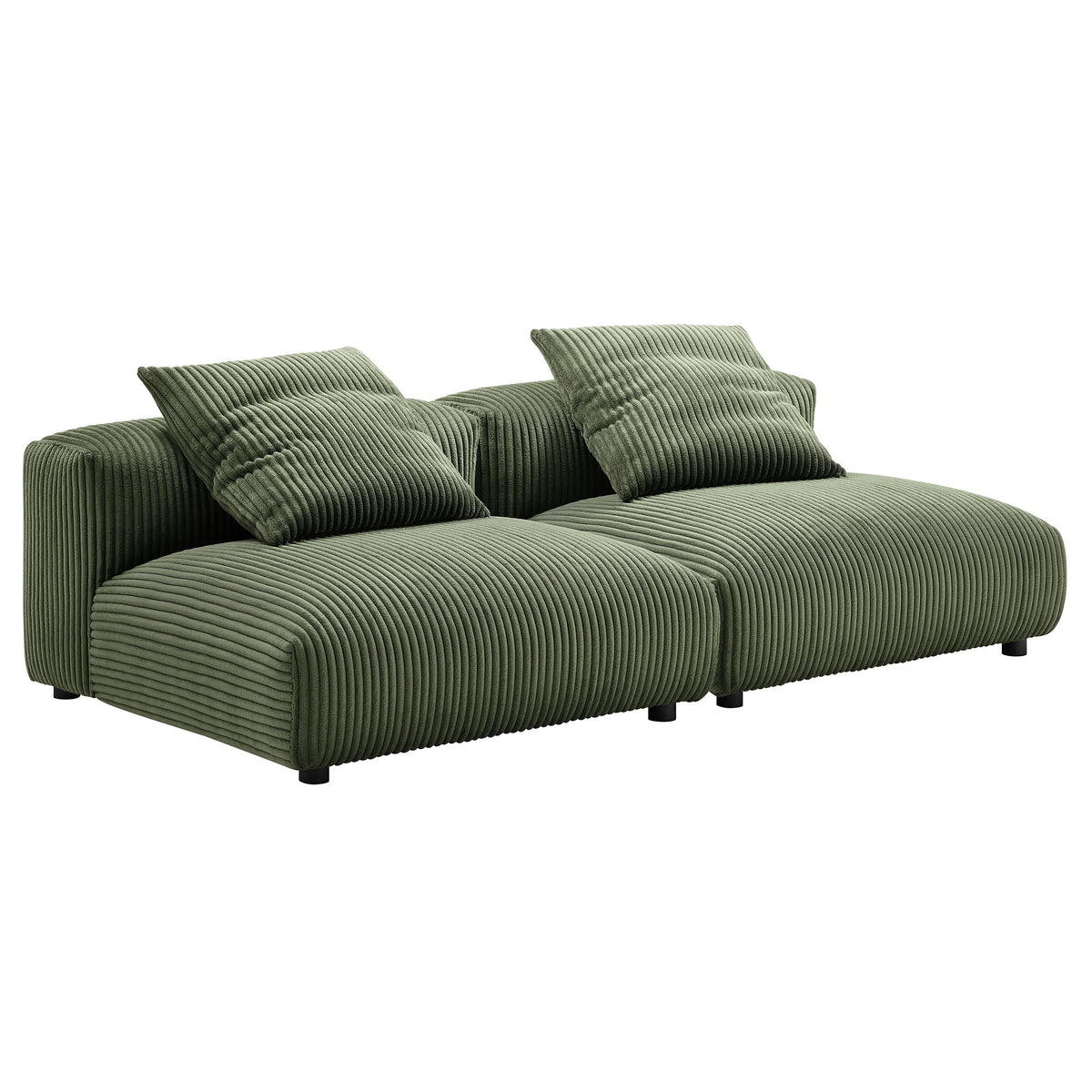 Solace 2-Piece Modular Corduroy Upholstered Sofa - Fern