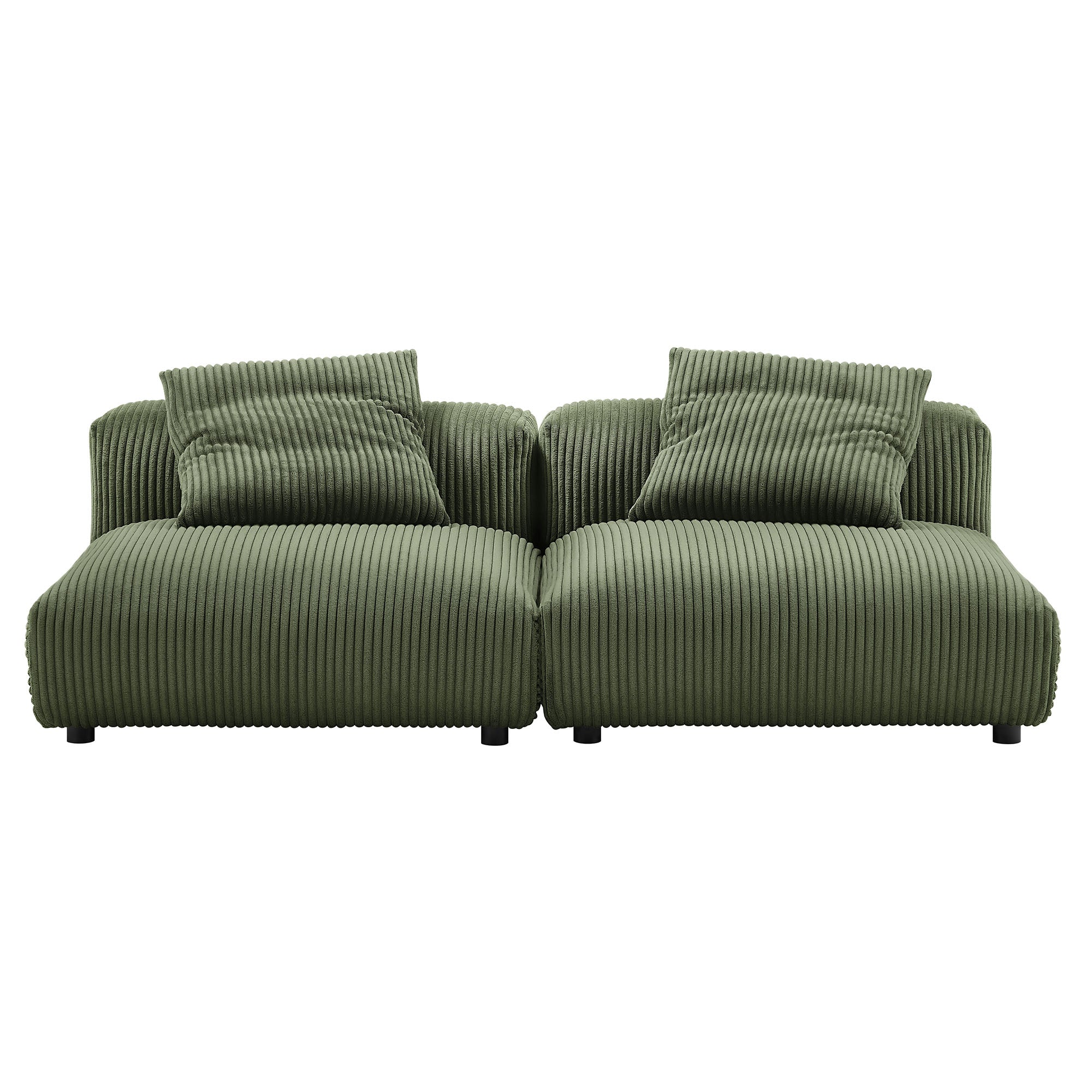 Solace 2-Piece Modular Corduroy Upholstered Sofa - Fern