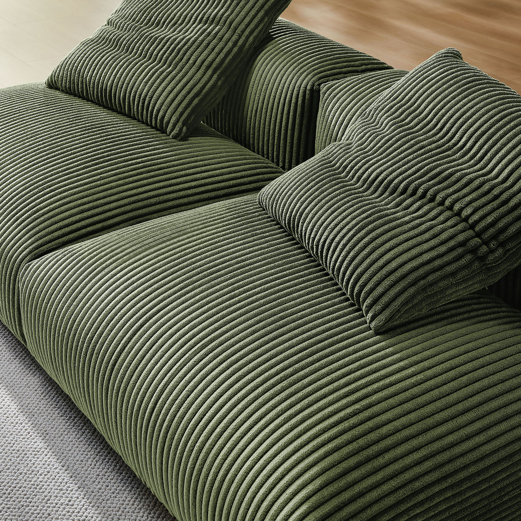 Solace 2-Piece Modular Corduroy Upholstered Sofa - Fern