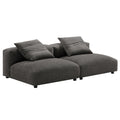 Solace 2-Piece Modular Upholstered Fabric Sofa - Charcoal