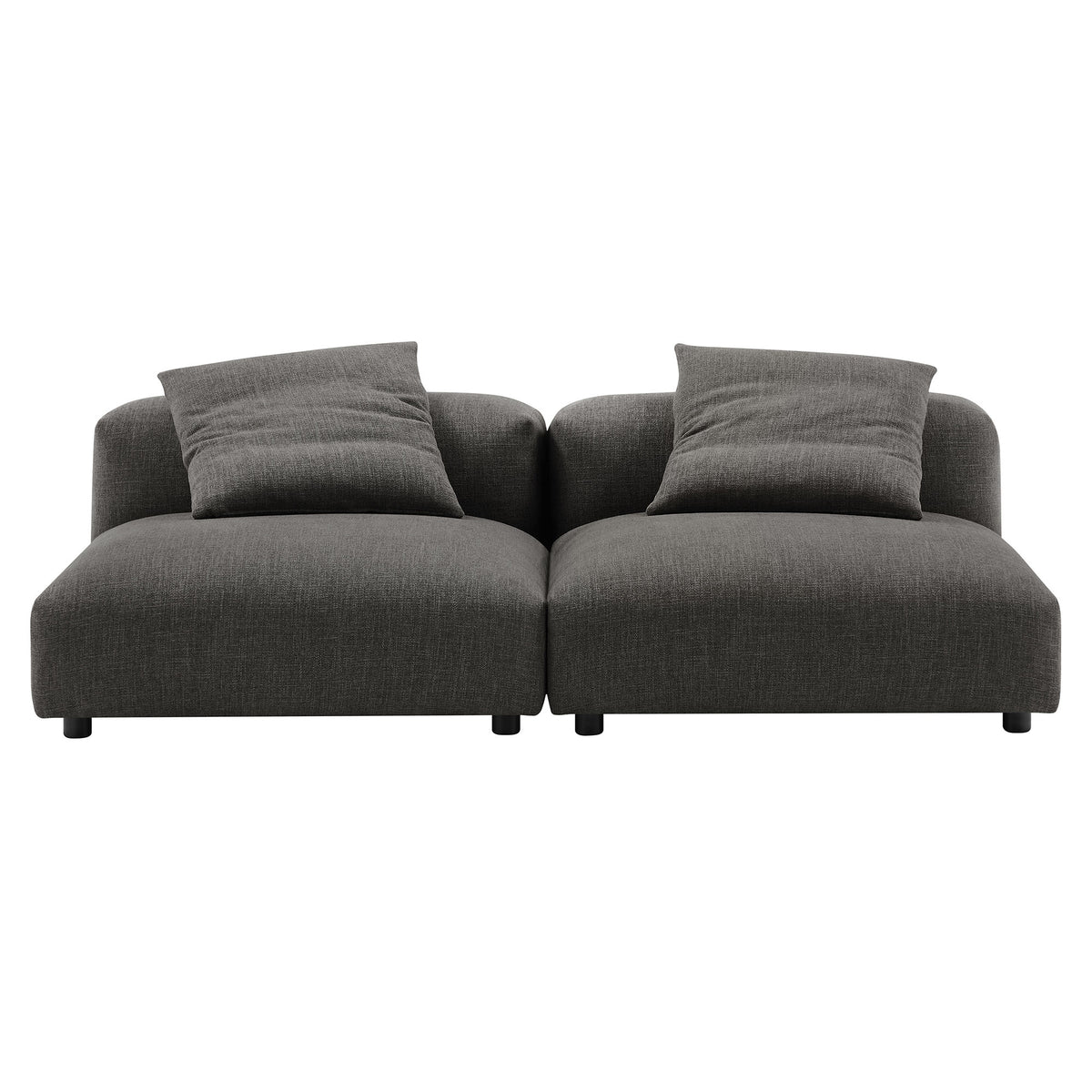 Solace 2-Piece Modular Upholstered Fabric Sofa - Charcoal