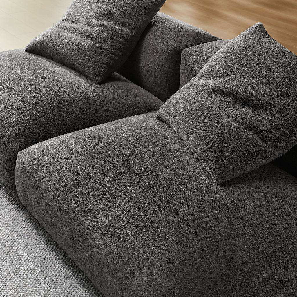 Solace 2-Piece Modular Upholstered Fabric Sofa - Charcoal