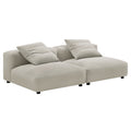 Solace 2-Piece Modular Upholstered Fabric Sofa - Linen