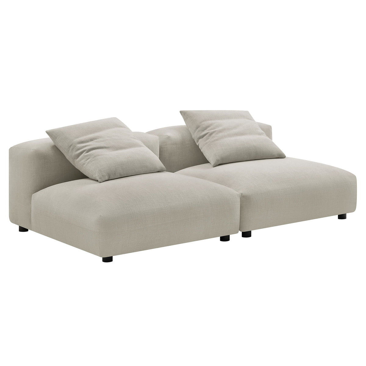 Solace 2-Piece Modular Upholstered Fabric Sofa - Linen