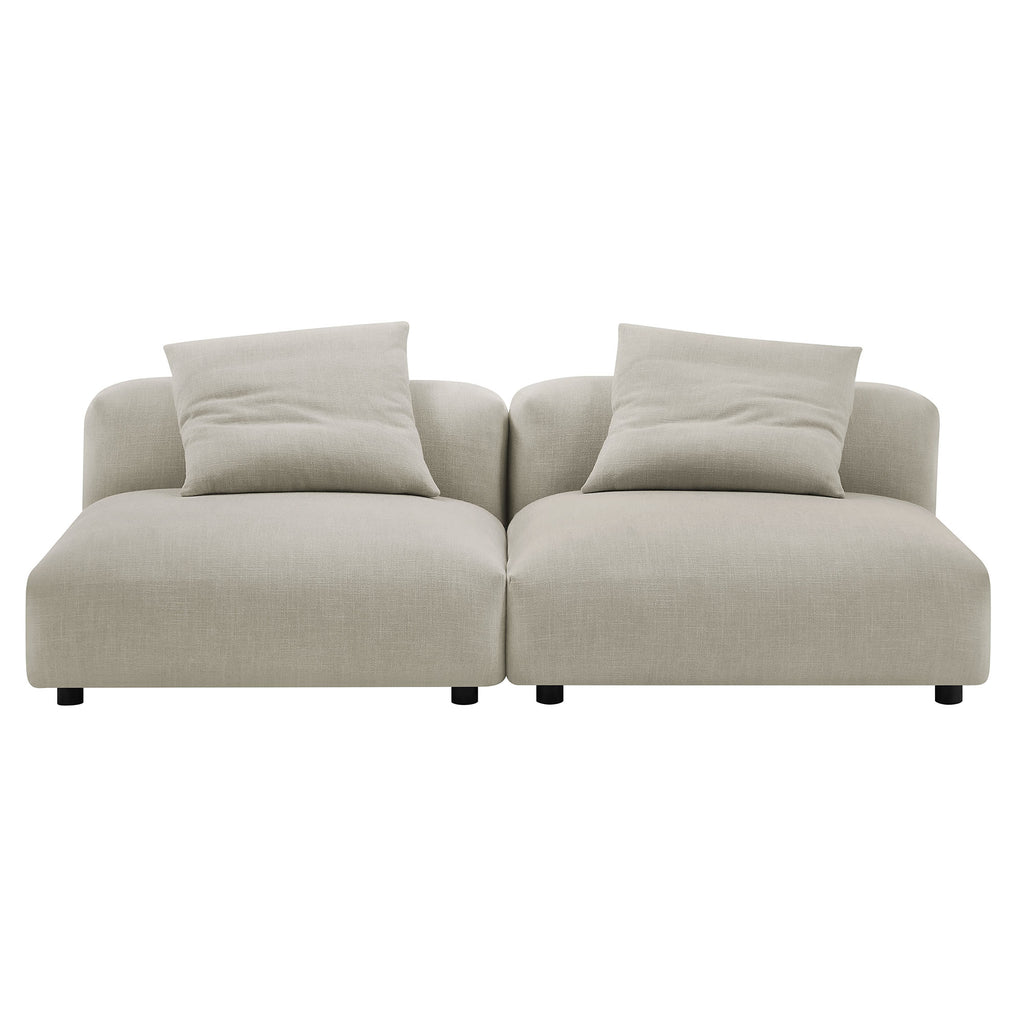 Solace 2-Piece Modular Upholstered Fabric Sofa - Linen