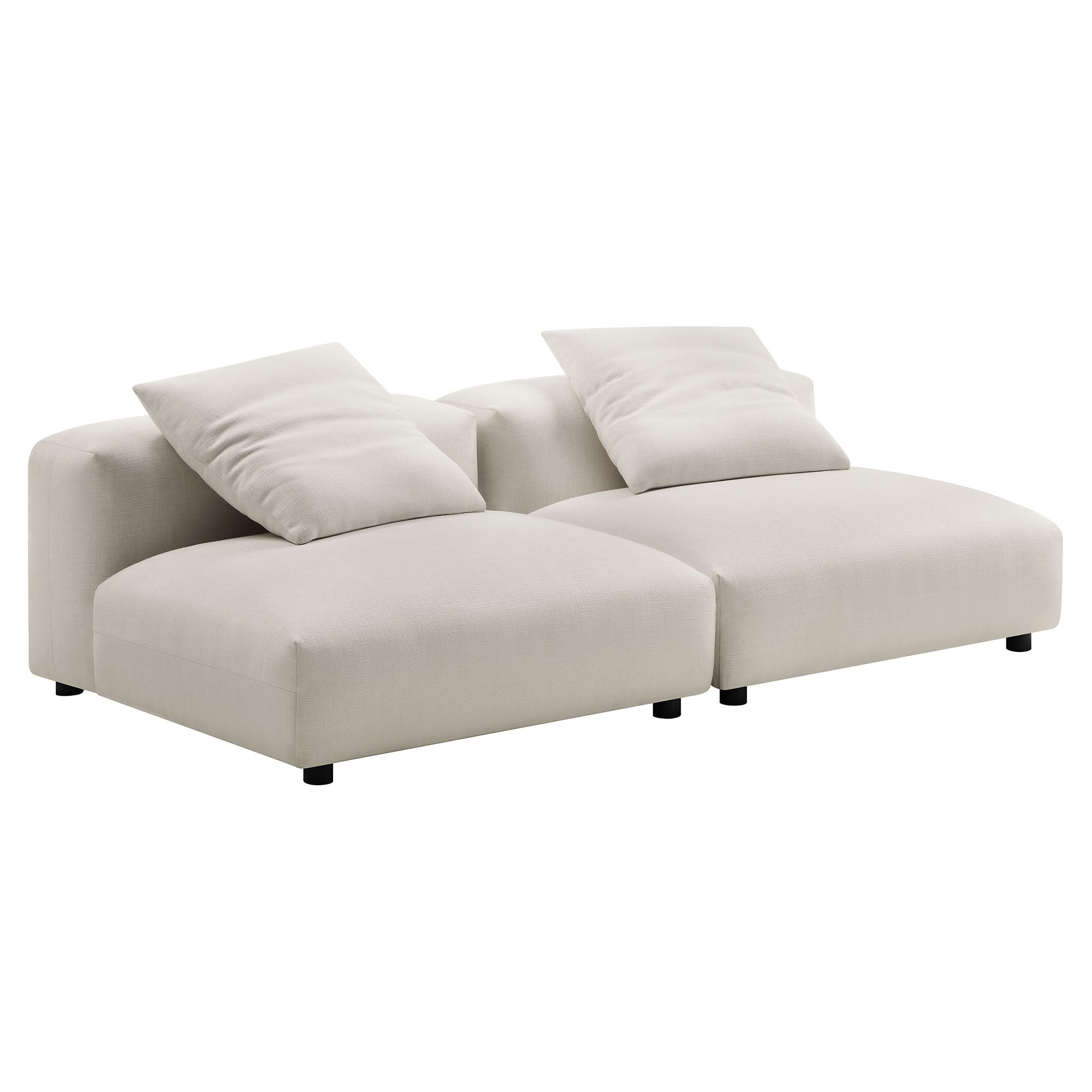 Solace 2-Piece Modular Upholstered Fabric Sofa - Salt