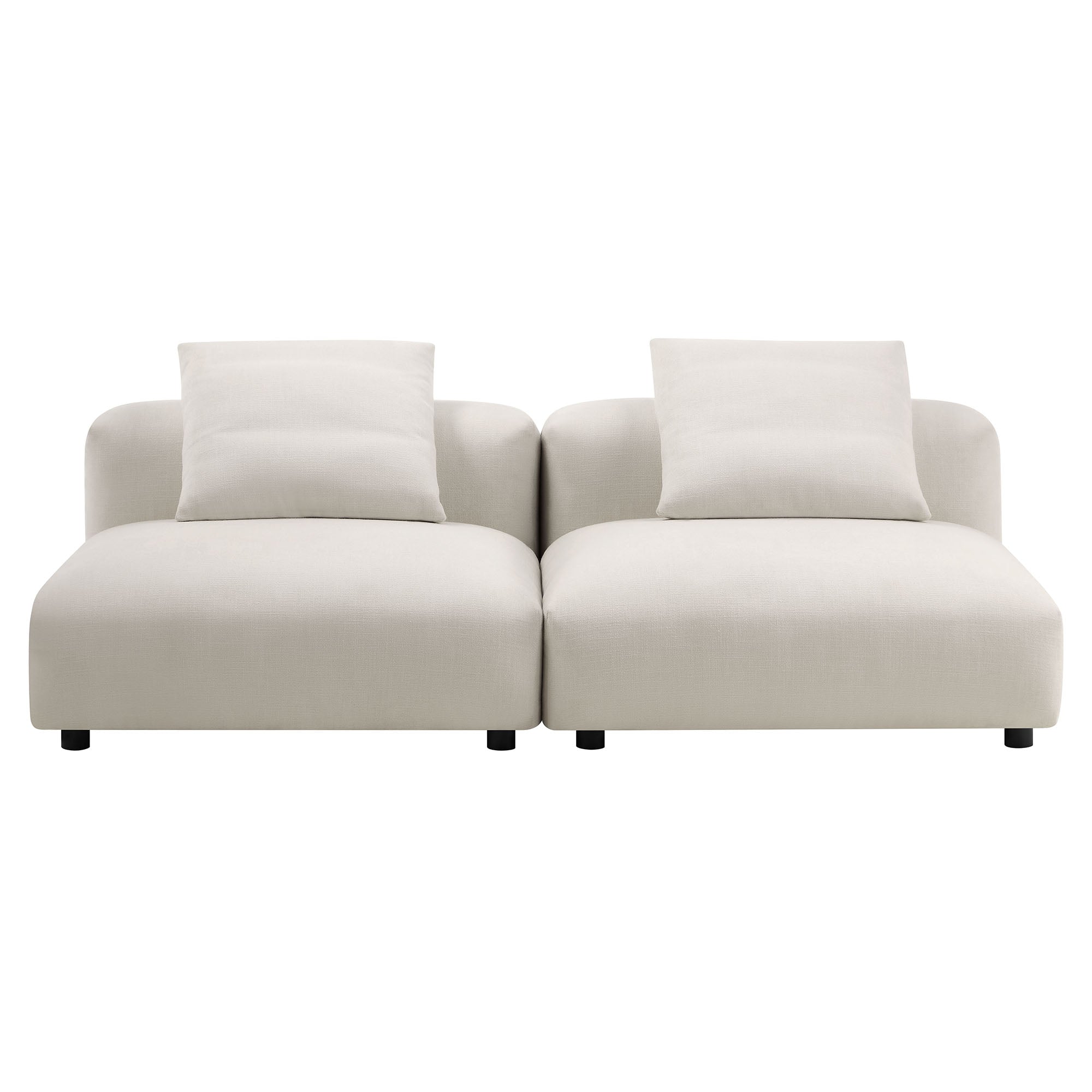 Solace 2-Piece Modular Upholstered Fabric Sofa - Salt