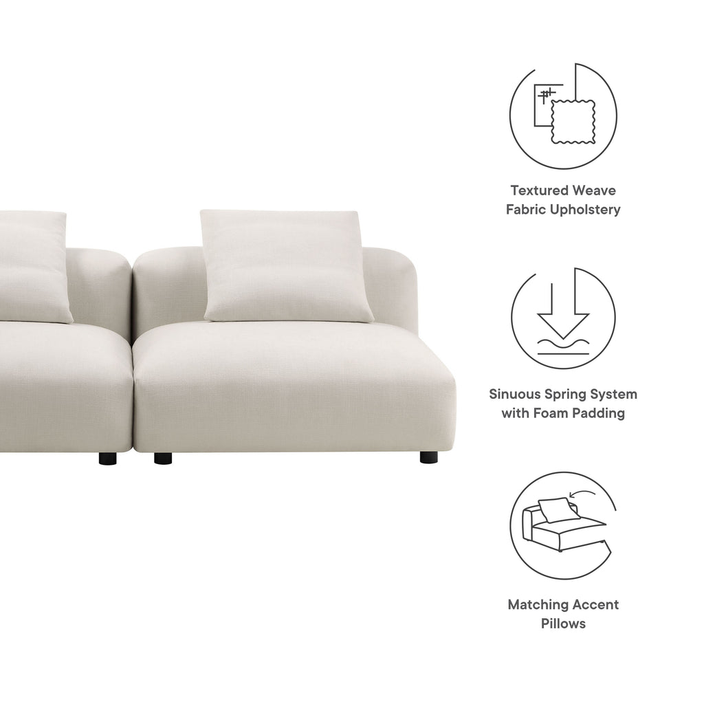 Solace 2-Piece Modular Upholstered Fabric Sofa - Salt