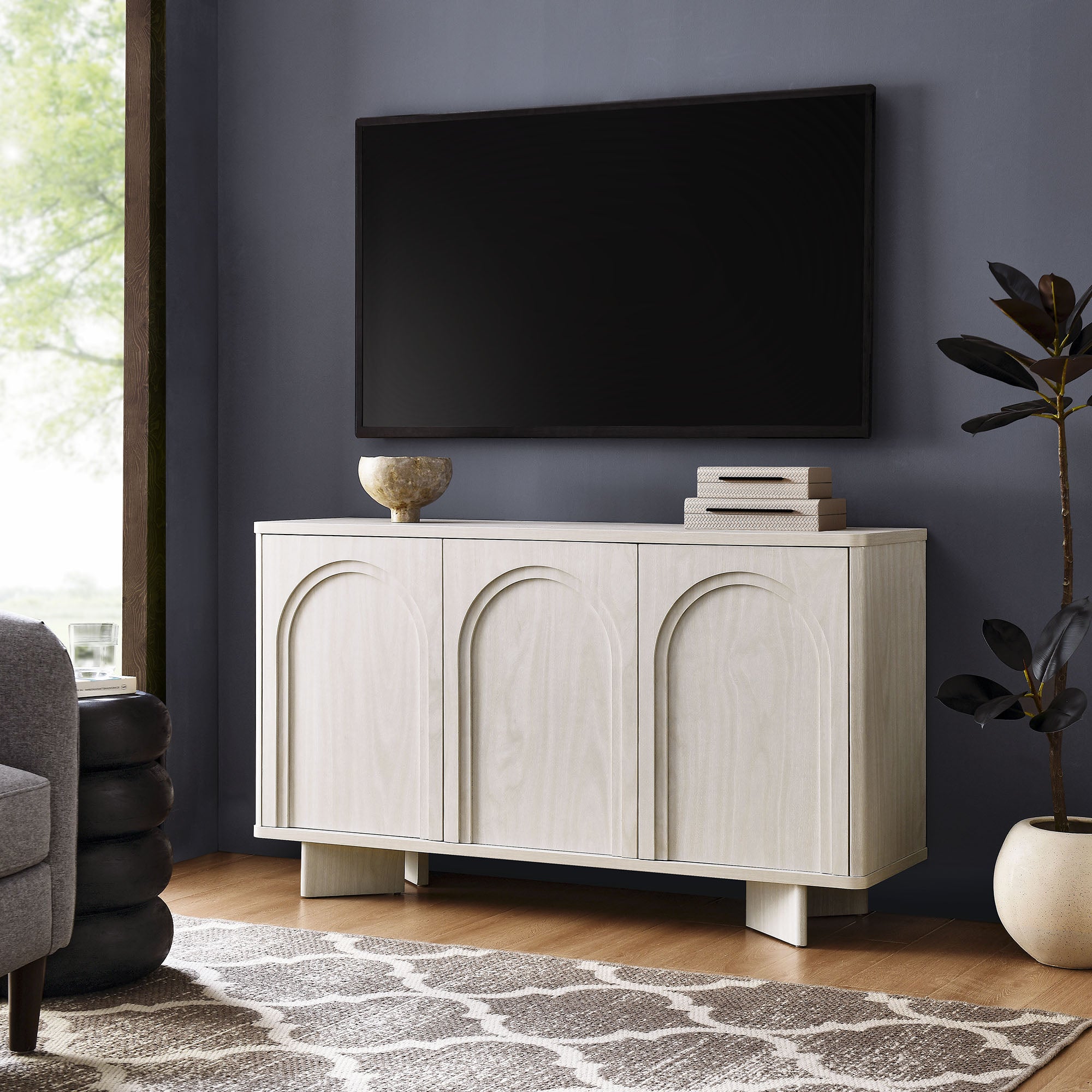 Flux Arched 3-Door Sideboard - White Wash