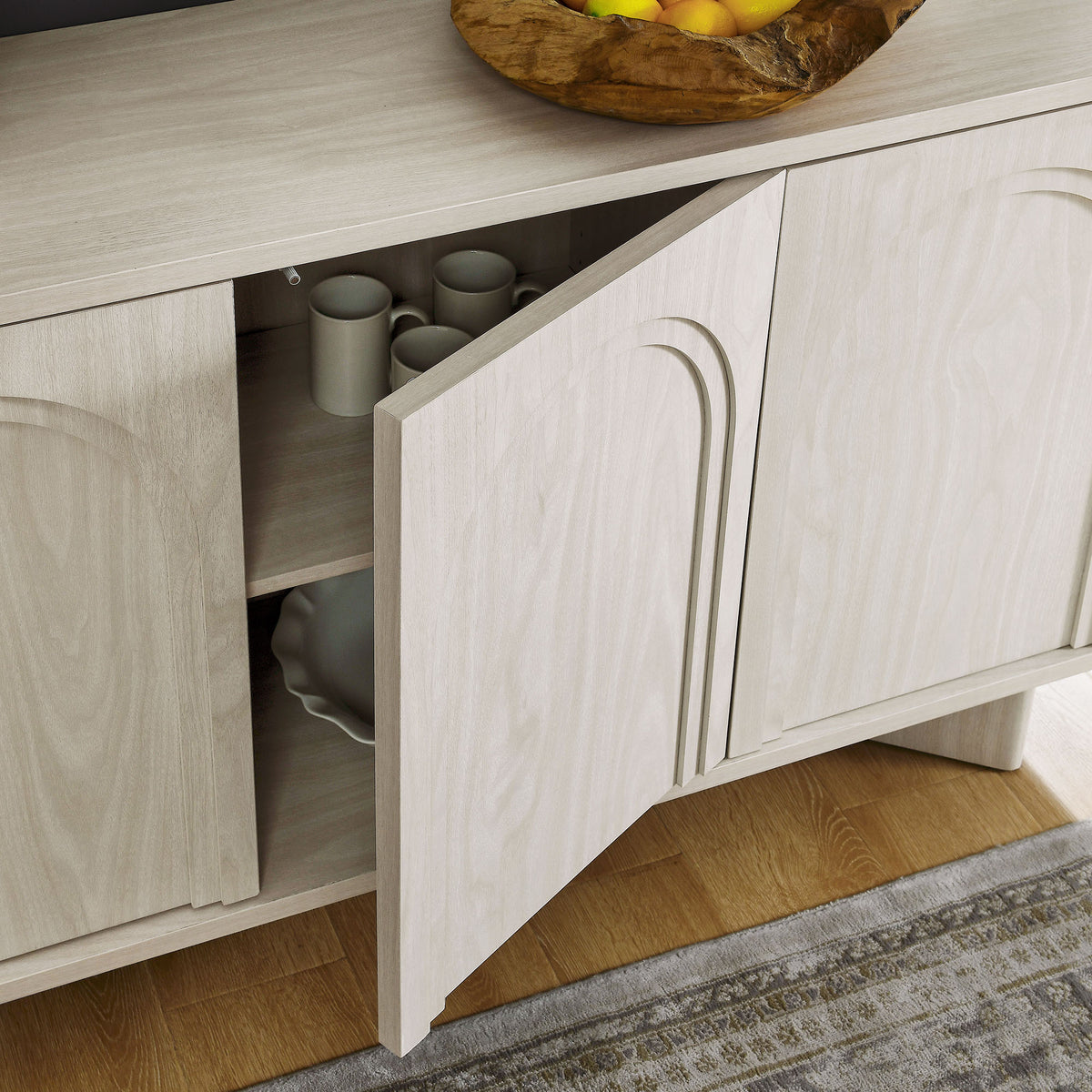 Flux Arched 3-Door Sideboard - White Wash