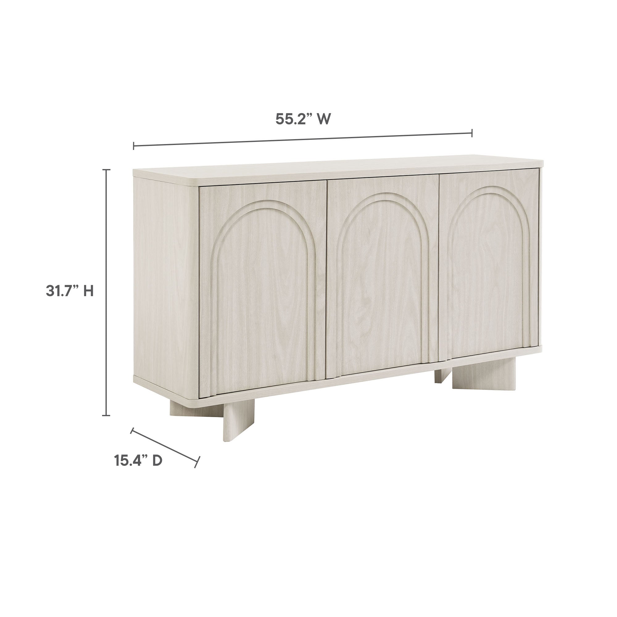 Flux Arched 3-Door Sideboard - White Wash